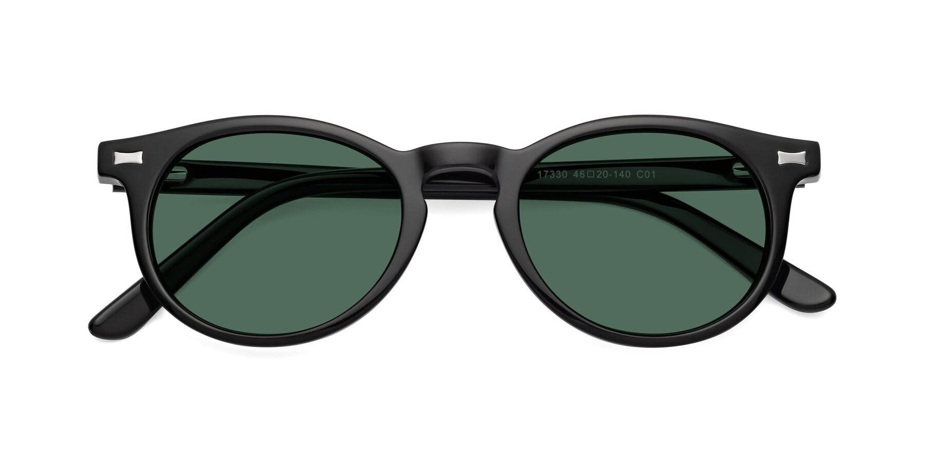 Folded Front of 17330 in Black with Green Polarized Lenses