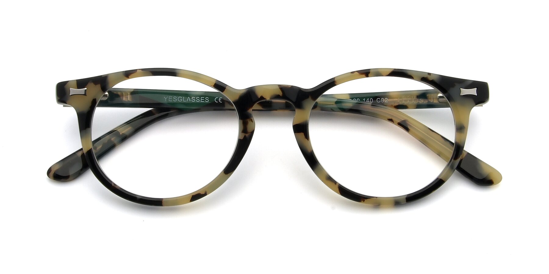 Folded Front of 17330 in Tortoise Honey with Clear Eyeglass Lenses