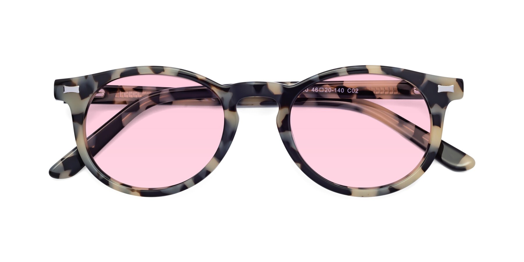 Folded Front of 17330 in Tortoise Honey with Light Pink Tinted Lenses