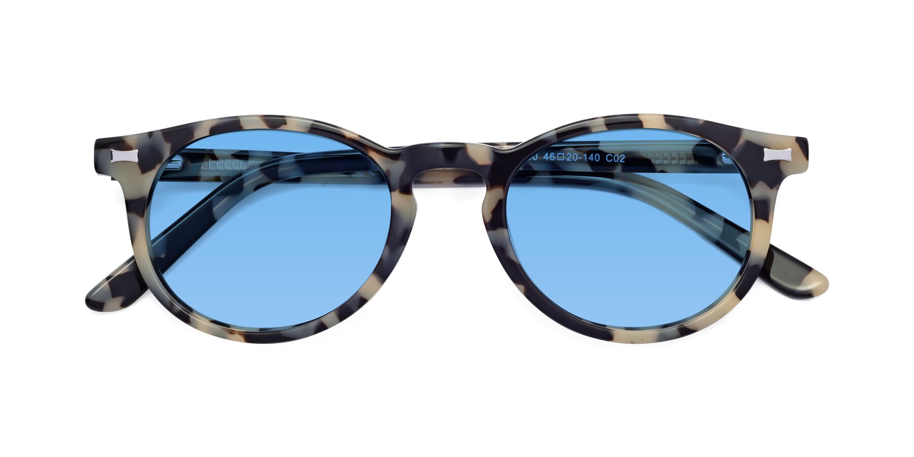 Folded Front of 17330 in Tortoise Honey with Medium Blue Tinted Lenses
