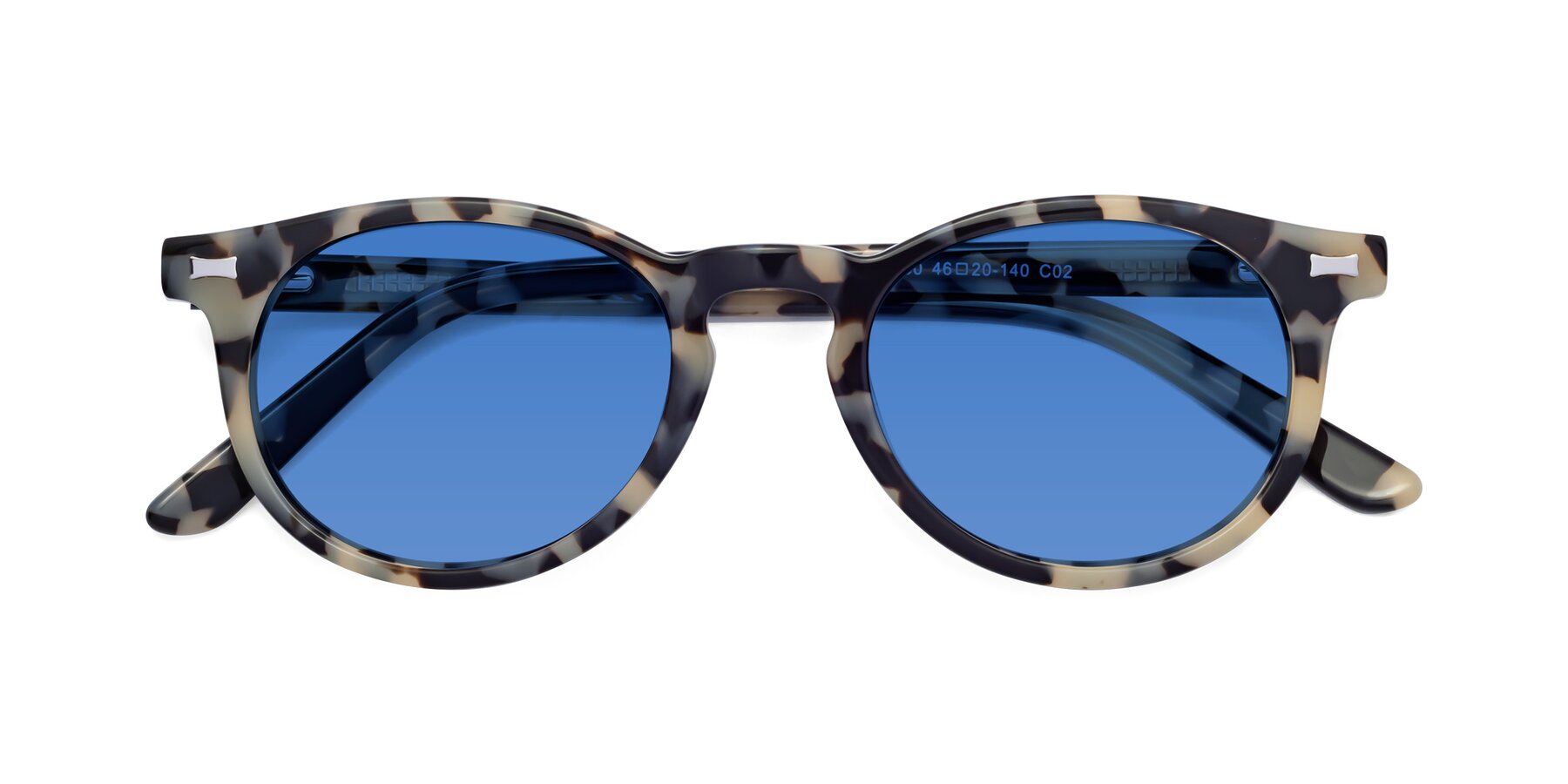 Folded Front of 17330 in Tortoise Honey with Blue Tinted Lenses