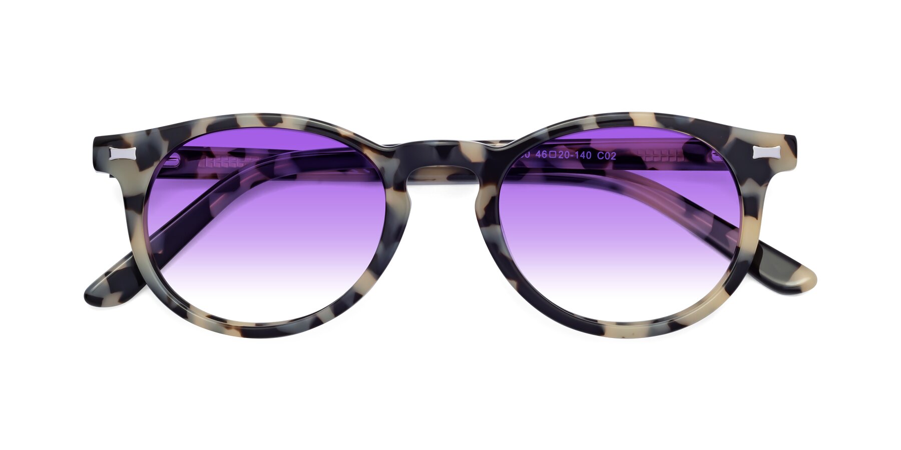 Folded Front of 17330 in Tortoise Honey with Purple Gradient Lenses