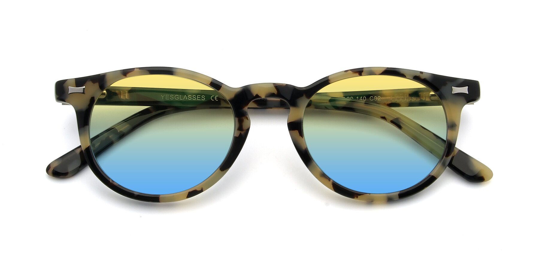 Folded Front of 17330 in Tortoise Honey with Yellow / Blue Gradient Lenses