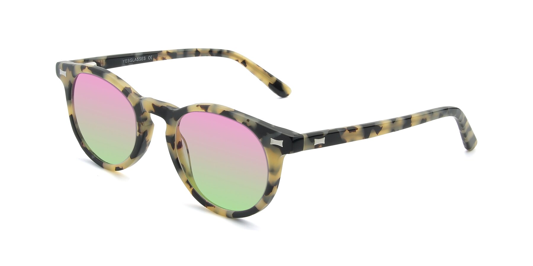 Angle of 17330 in Tortoise Honey with Pink / Green Gradient Lenses
