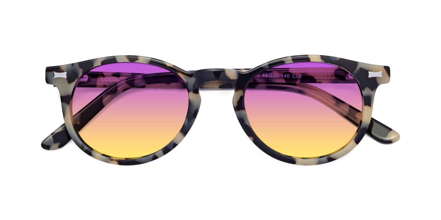 Folded Front of 17330 in Tortoise Honey with Purple / Yellow Gradient Lenses