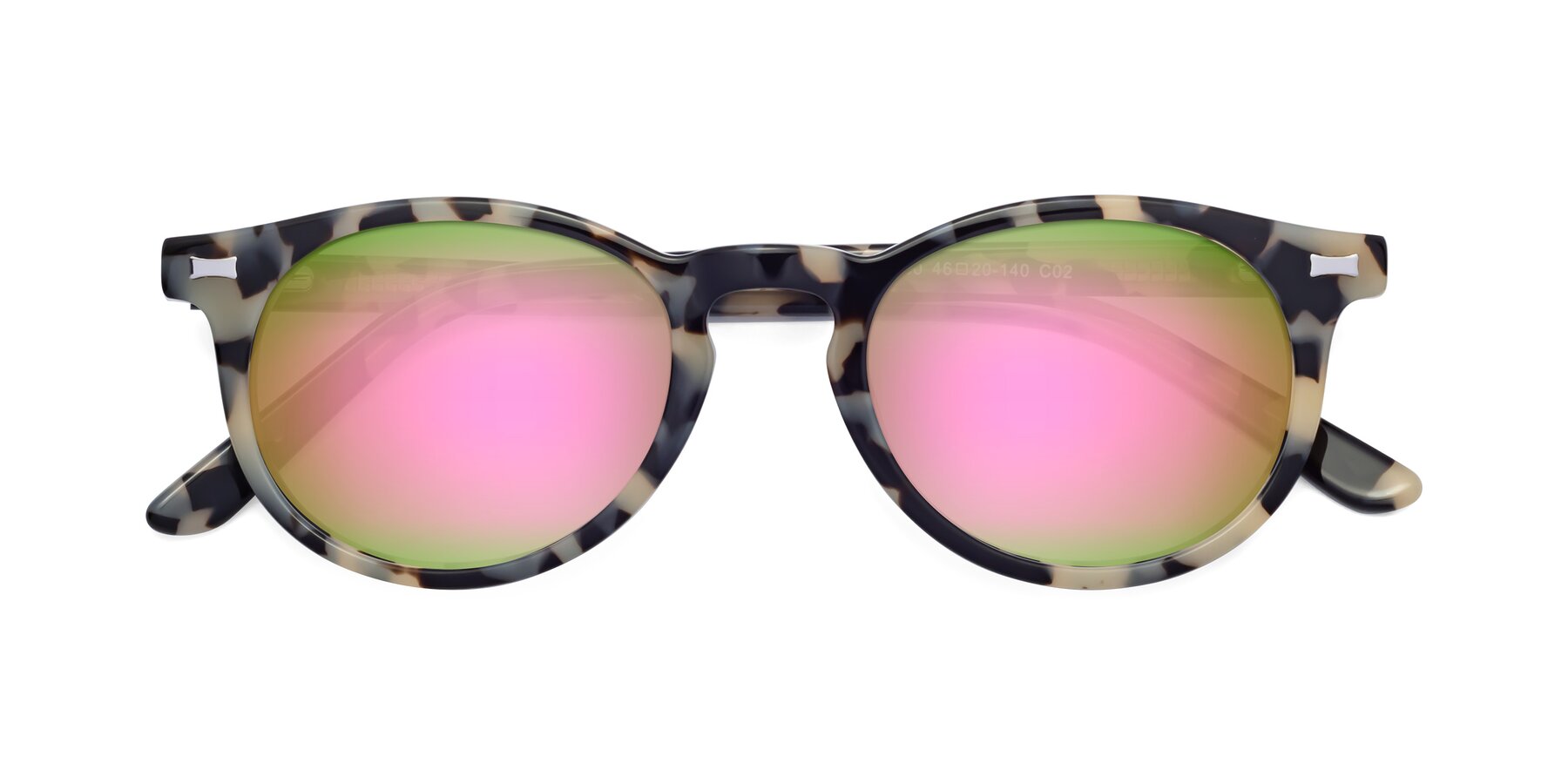 View of 17330 in Tortoise Honey with Pink Mirrored Lenses