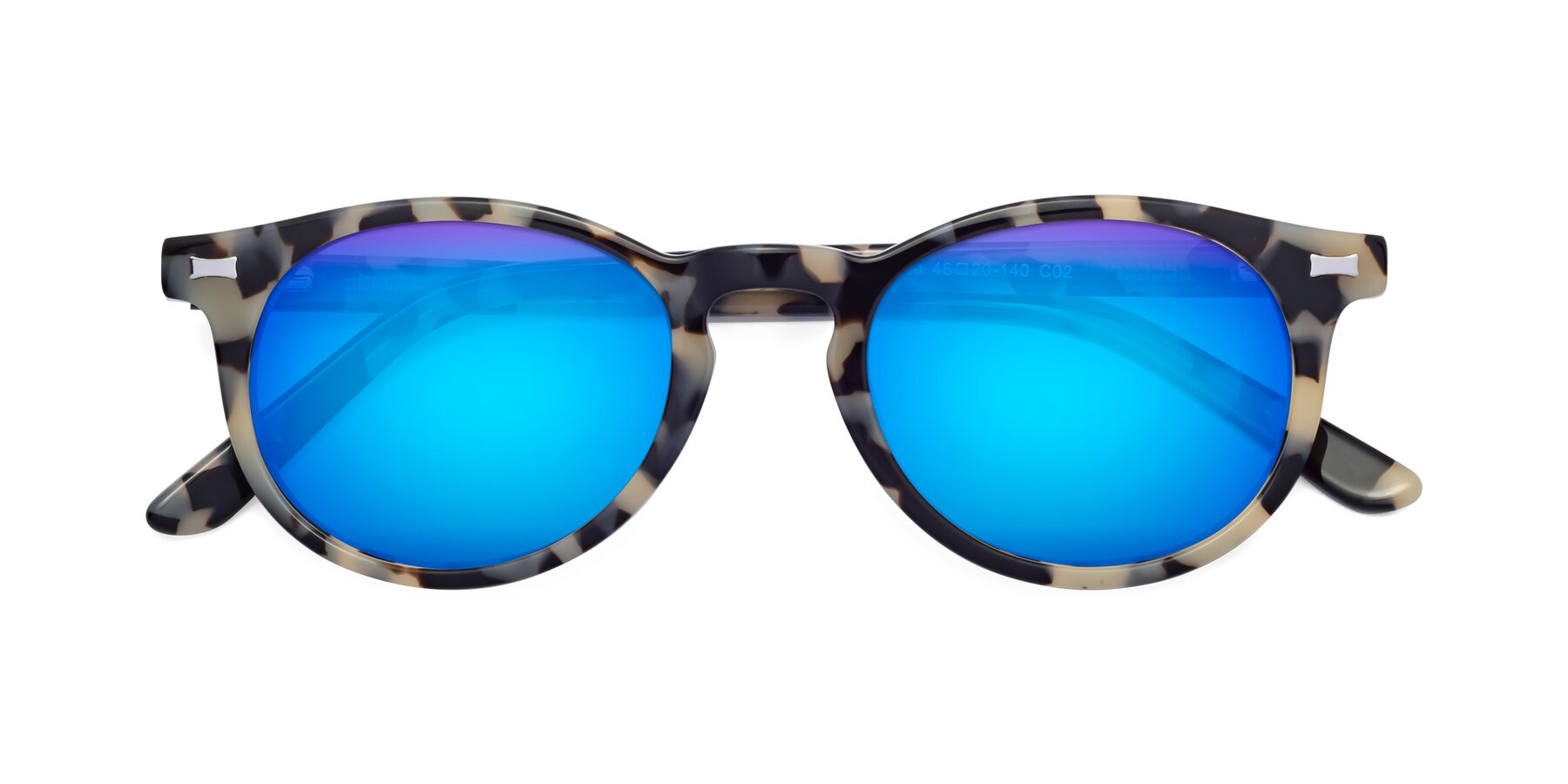 Folded Front of 17330 in Tortoise Honey with Blue Mirrored Lenses
