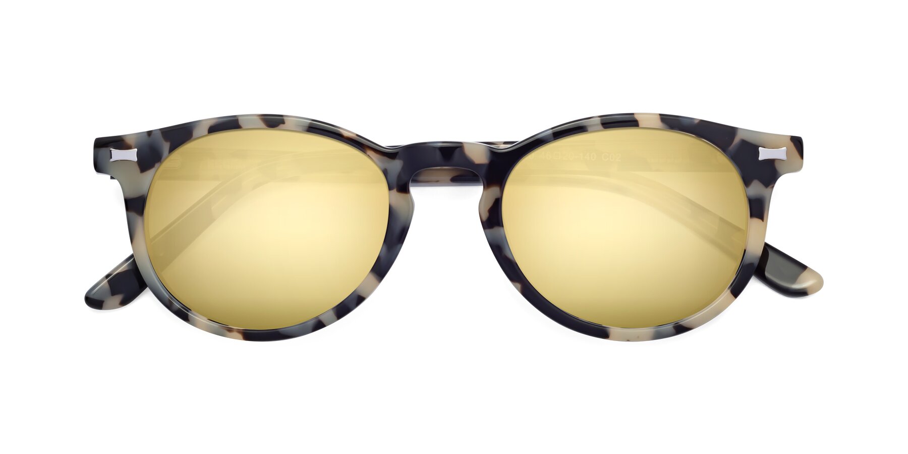 Folded Front of 17330 in Tortoise Honey with Gold Mirrored Lenses