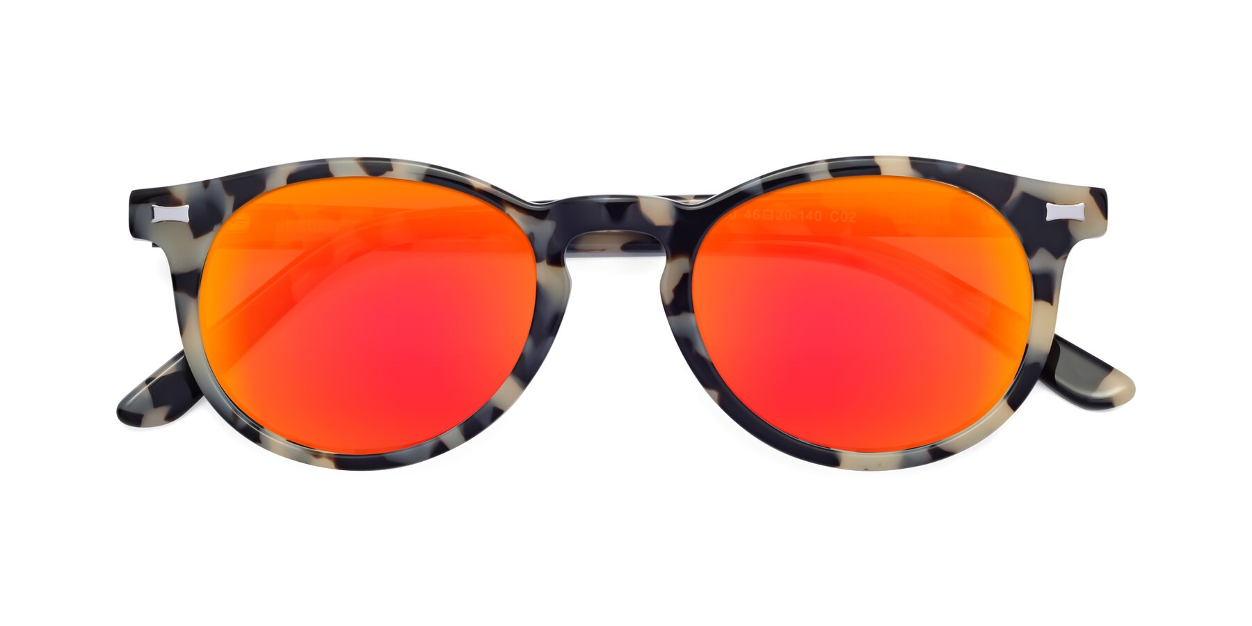 Folded Front of 17330 in Tortoise Honey with Red Gold Mirrored Lenses