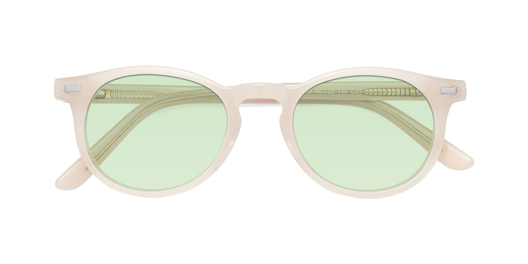 Folded Front of 17330 in Beige with Light Green Tinted Lenses