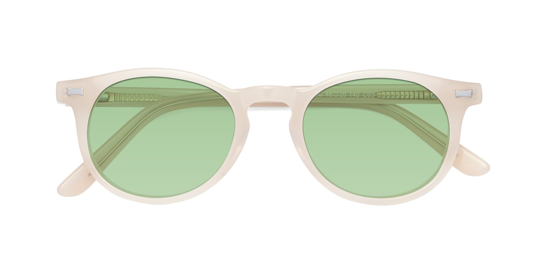 Folded Front of 17330 in Beige with Medium Green Tinted Lenses