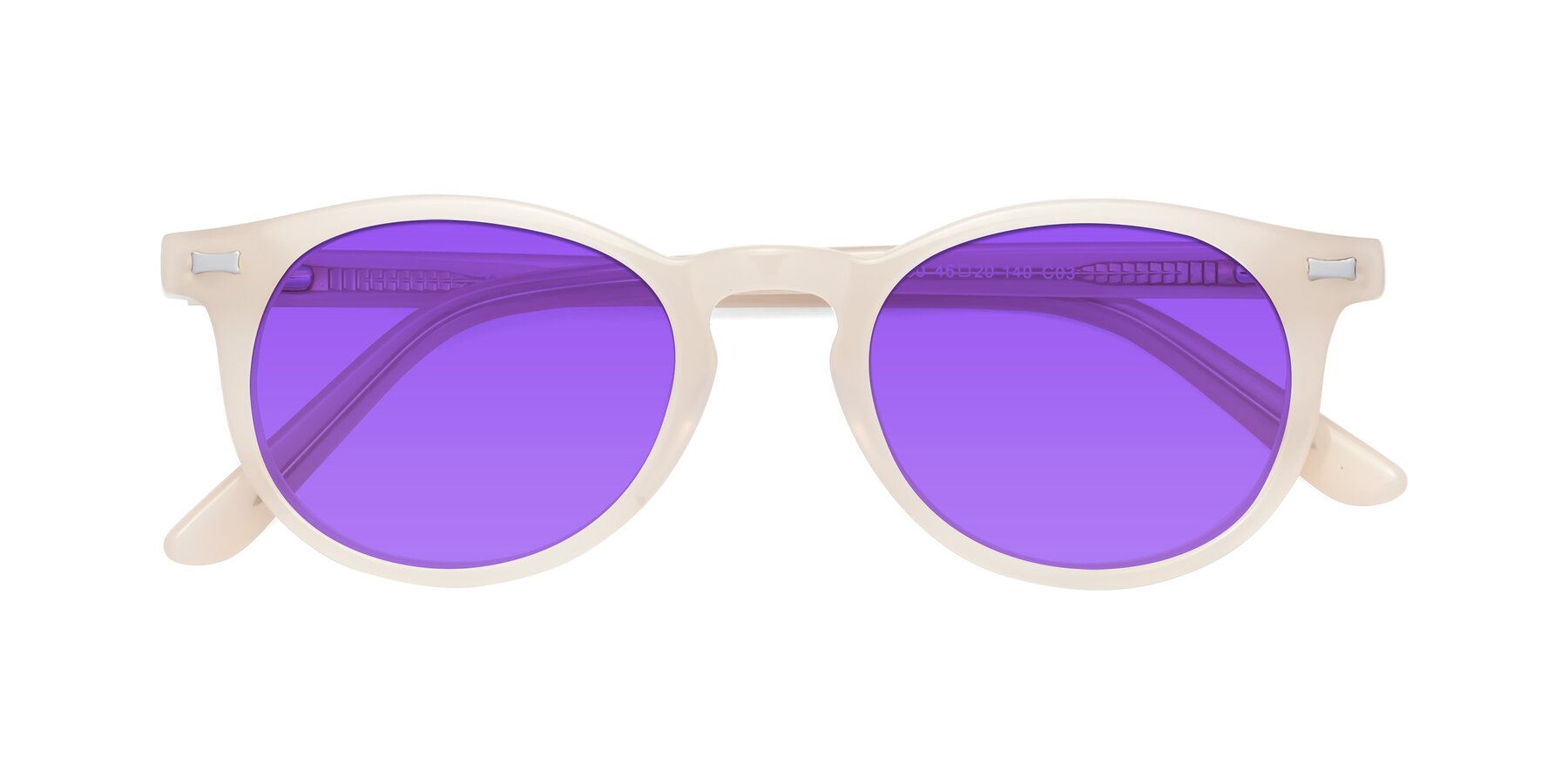 Folded Front of 17330 in Beige with Purple Tinted Lenses