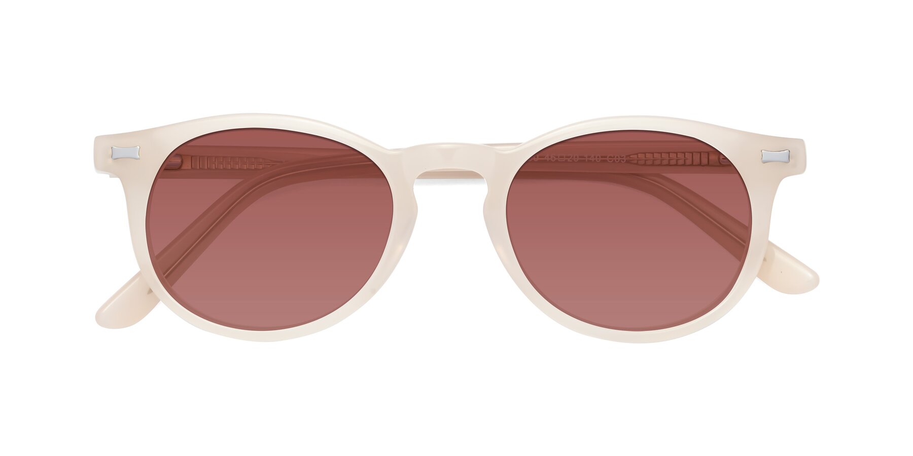 Folded Front of 17330 in Beige with Garnet Tinted Lenses