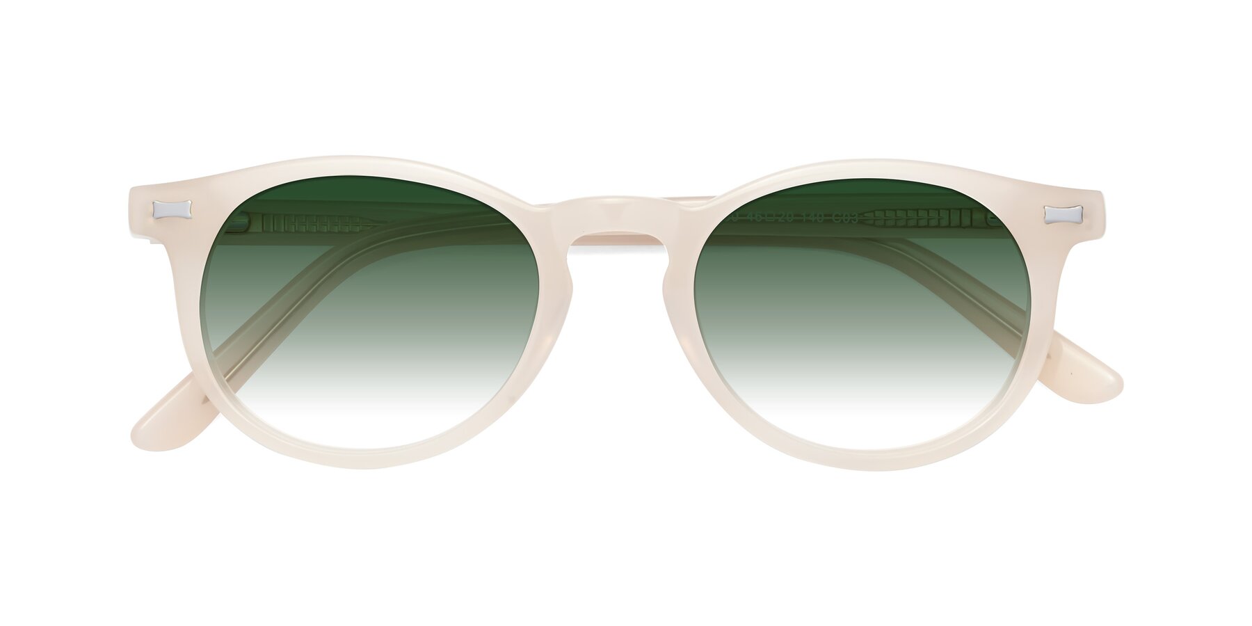 Folded Front of 17330 in Beige with Green Gradient Lenses