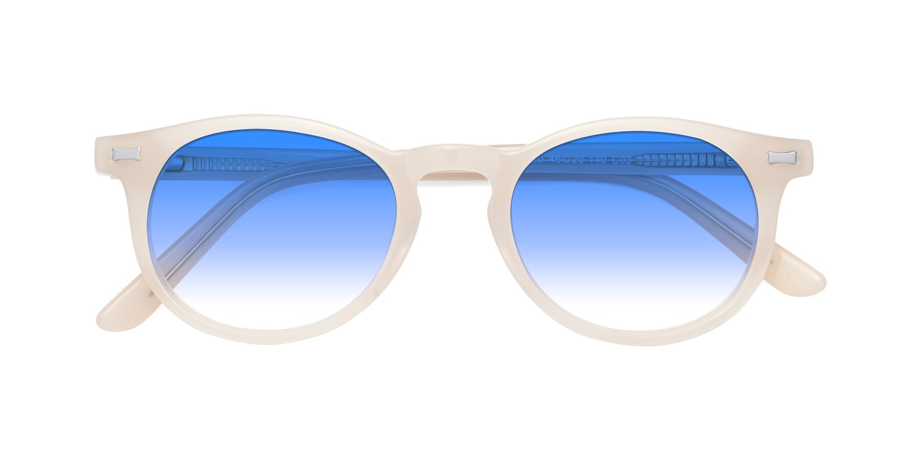 Folded Front of 17330 in Beige with Blue Gradient Lenses