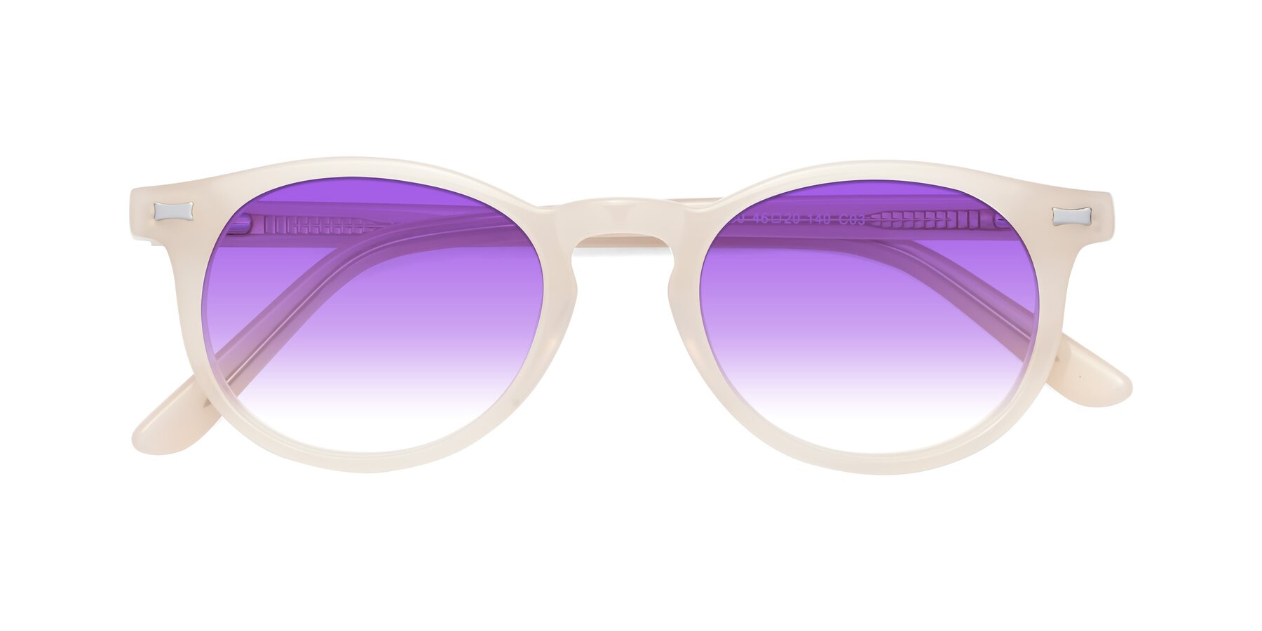 Folded Front of 17330 in Beige with Purple Gradient Lenses
