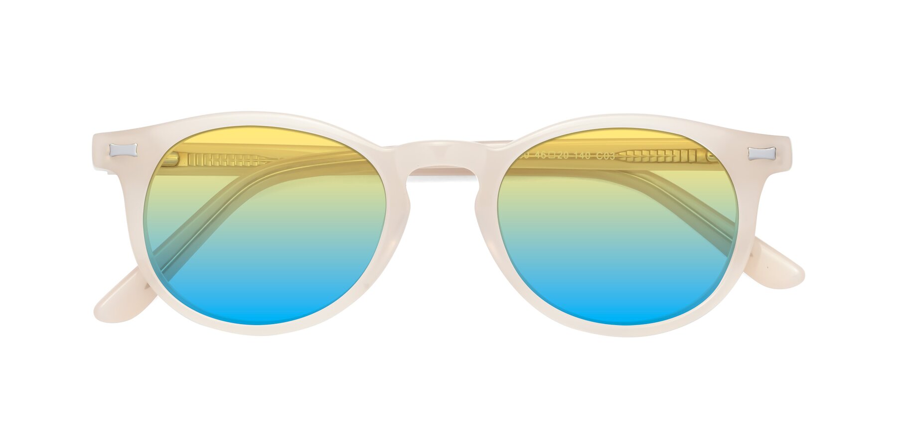 Folded Front of 17330 in Beige with Yellow / Blue Gradient Lenses