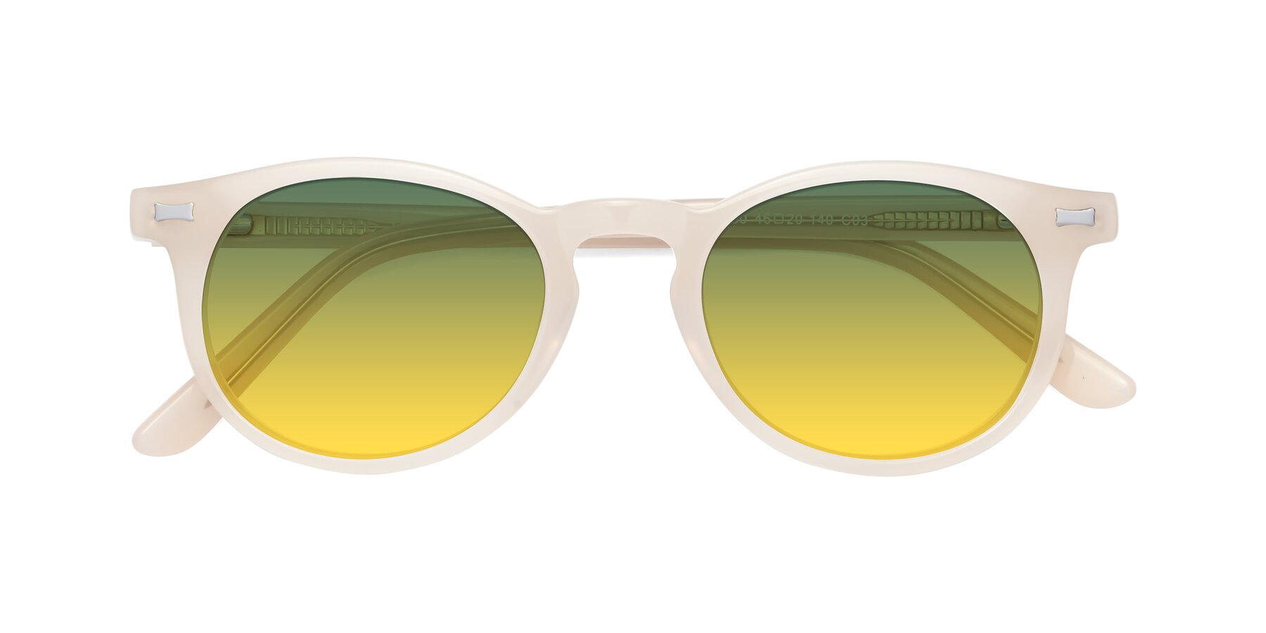 Folded Front of 17330 in Beige with Green / Yellow Gradient Lenses