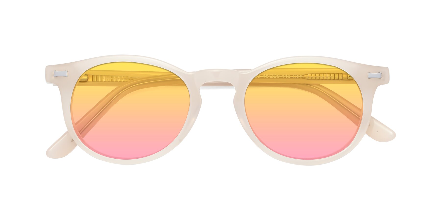Folded Front of 17330 in Beige with Yellow / Pink Gradient Lenses