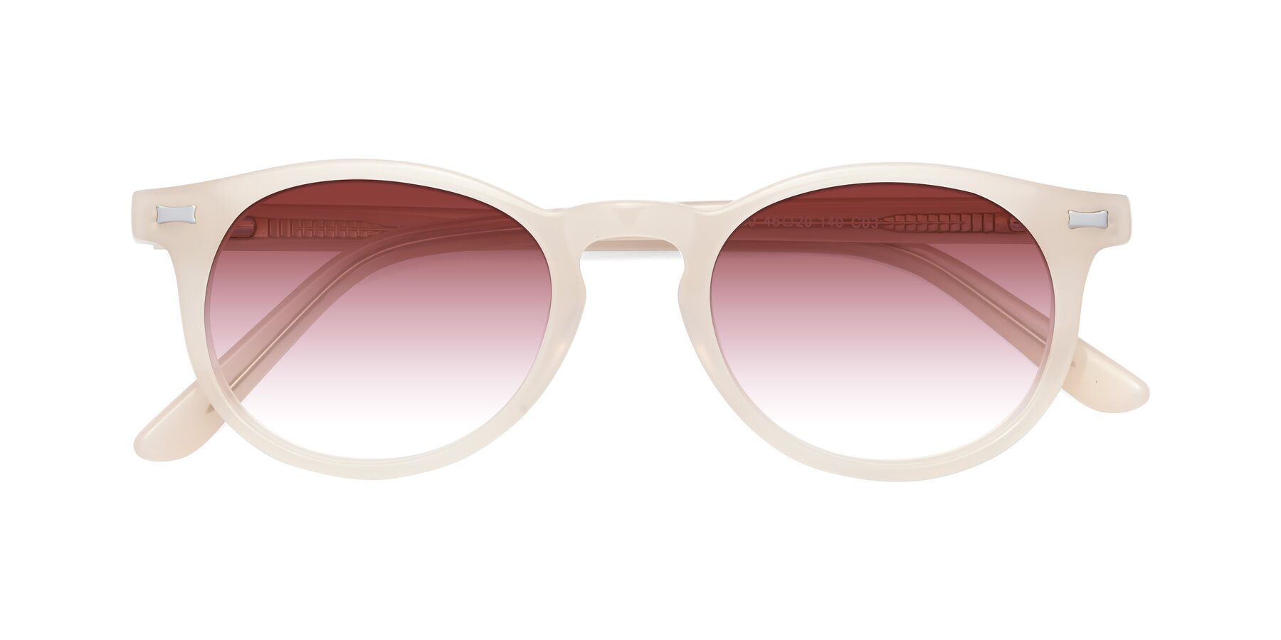 Folded Front of 17330 in Beige with Garnet Gradient Lenses