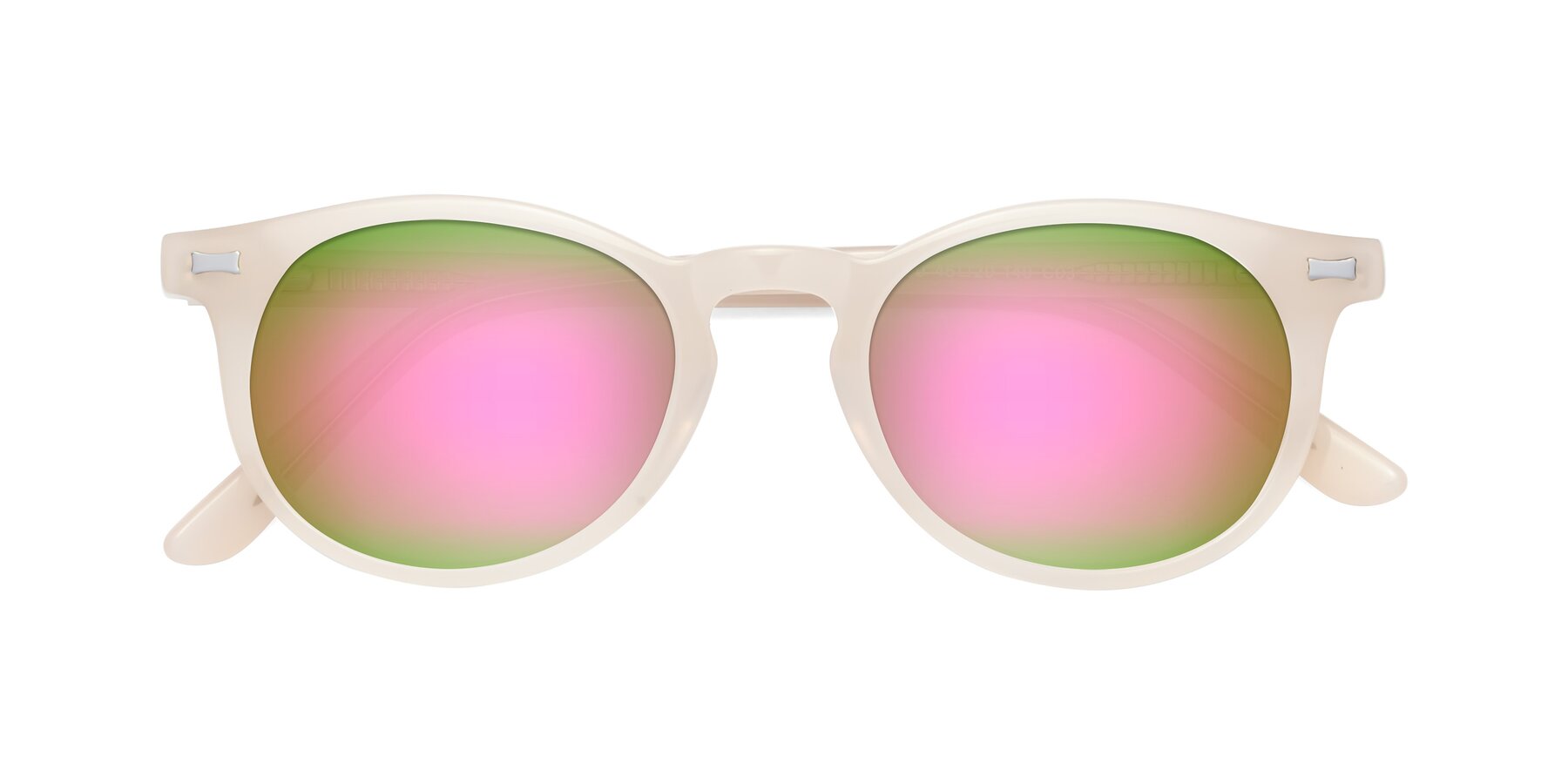 Folded Front of 17330 in Beige with Pink Mirrored Lenses