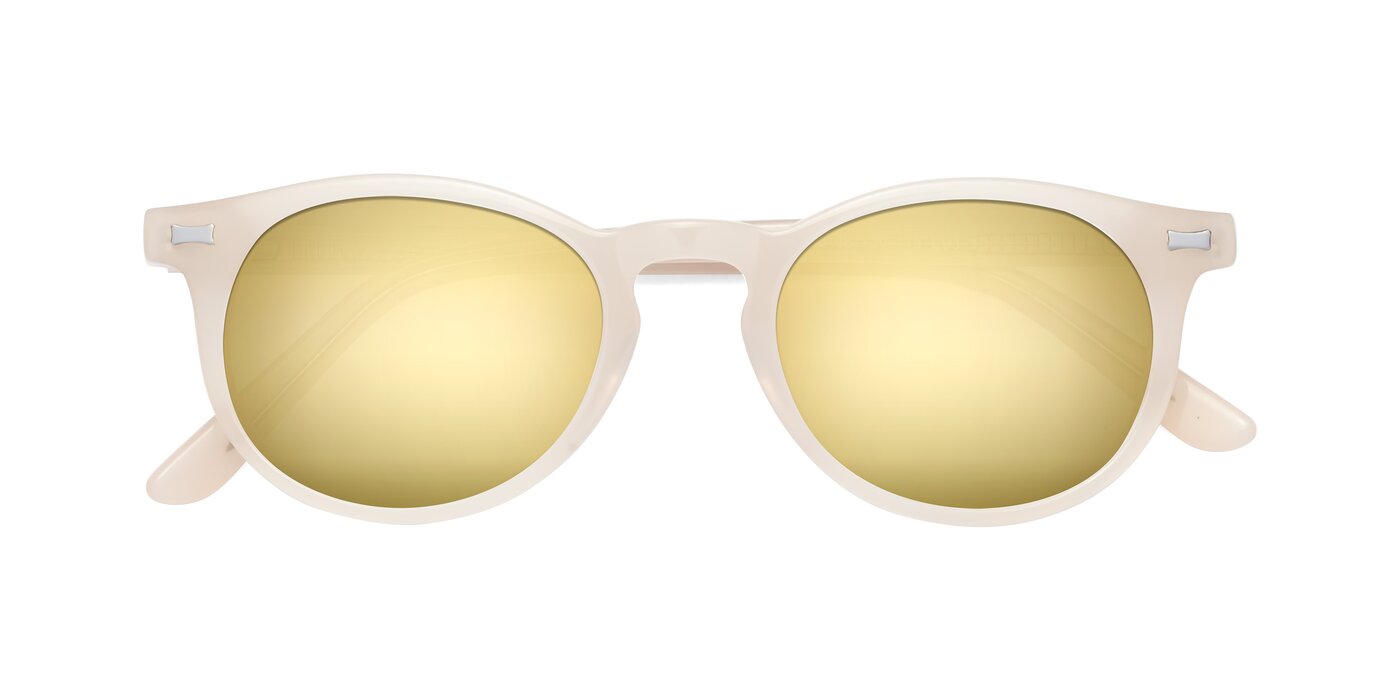 17330 - Beige Flash Mirrored Sunglasses