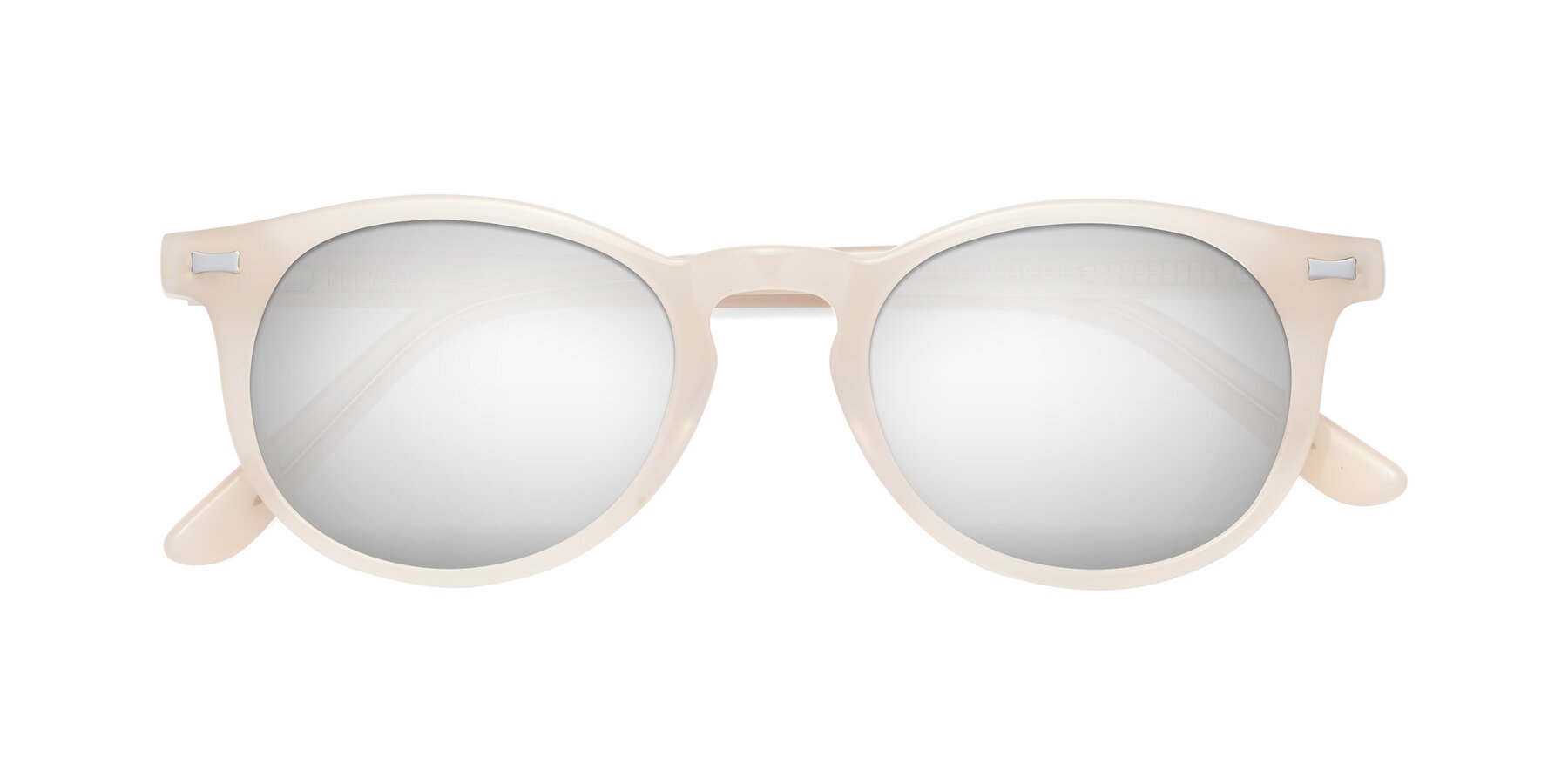 Folded Front of 17330 in Beige with Silver Mirrored Lenses