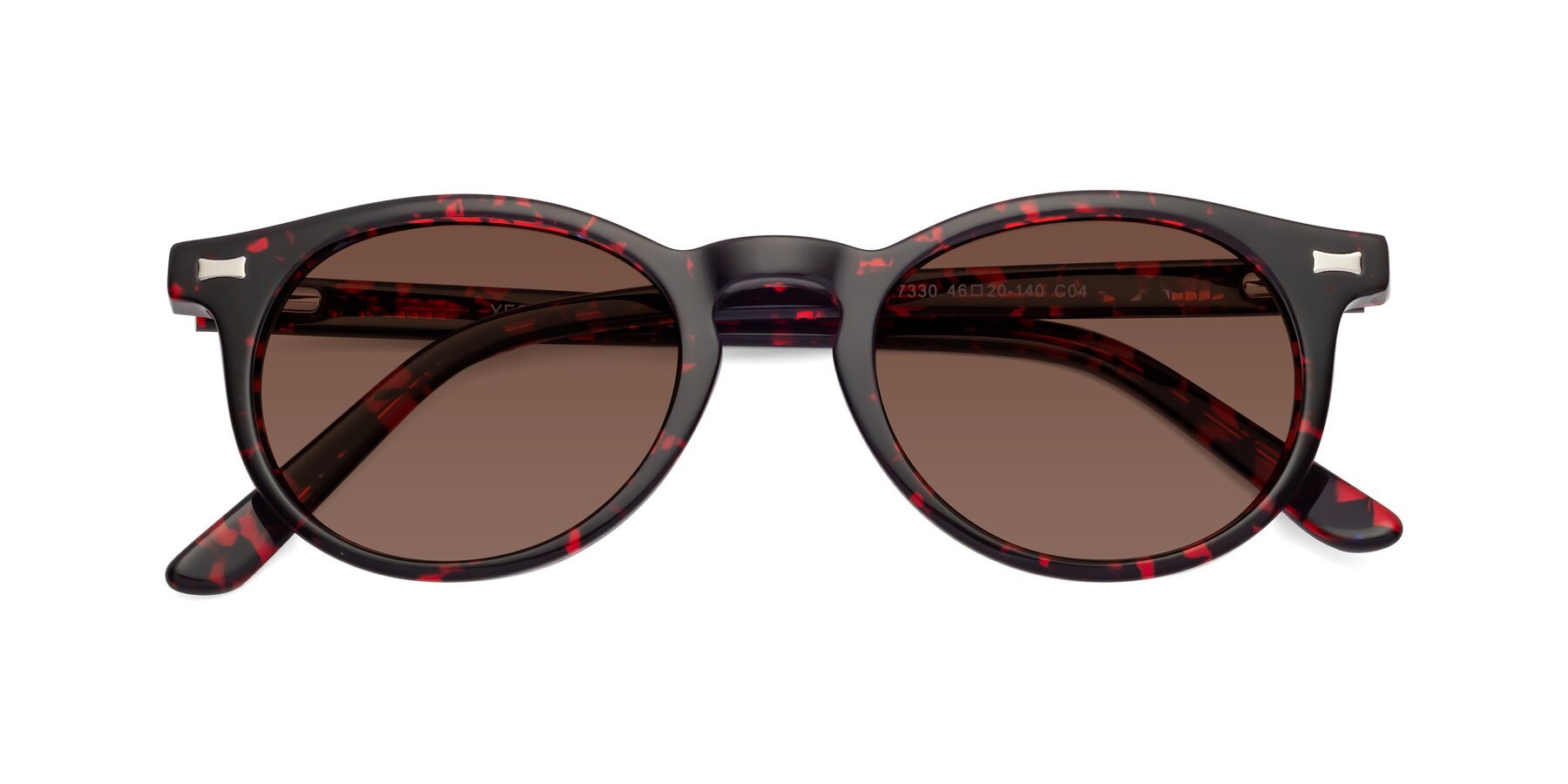 Folded Front of 17330 in Tortoise Wine with Brown Tinted Lenses