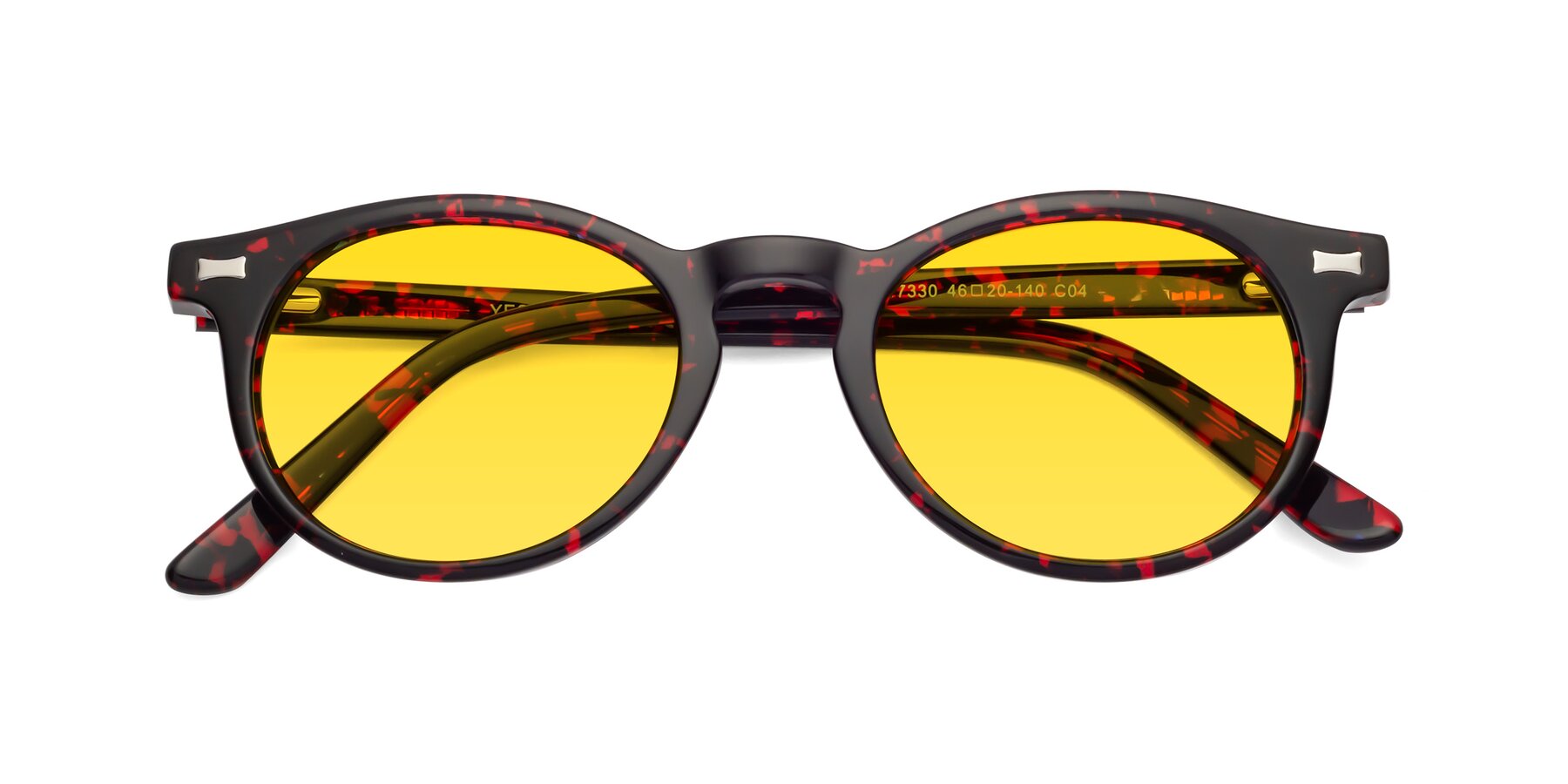 Folded Front of 17330 in Tortoise Wine with Yellow Tinted Lenses