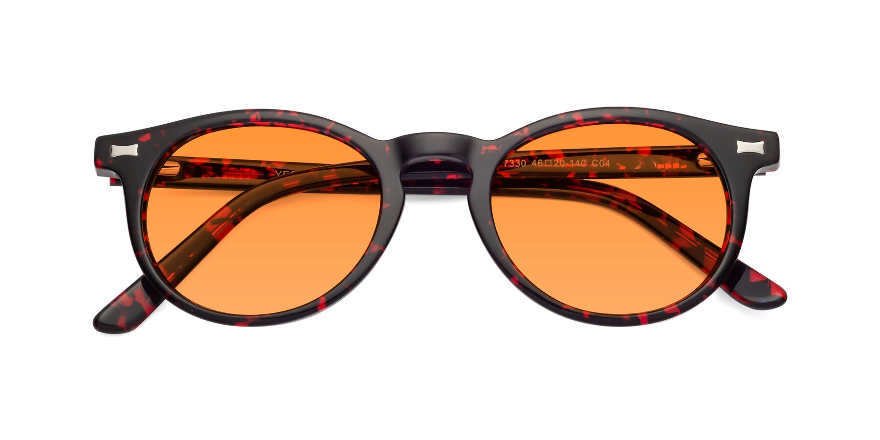 Folded Front of 17330 in Tortoise Wine with Orange Tinted Lenses