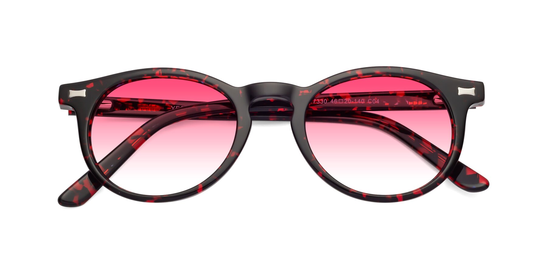 Folded Front of 17330 in Tortoise Wine with Pink Gradient Lenses