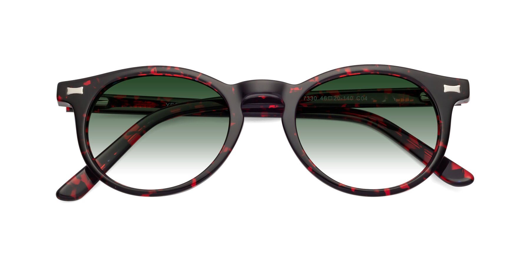 Folded Front of 17330 in Tortoise Wine with Green Gradient Lenses