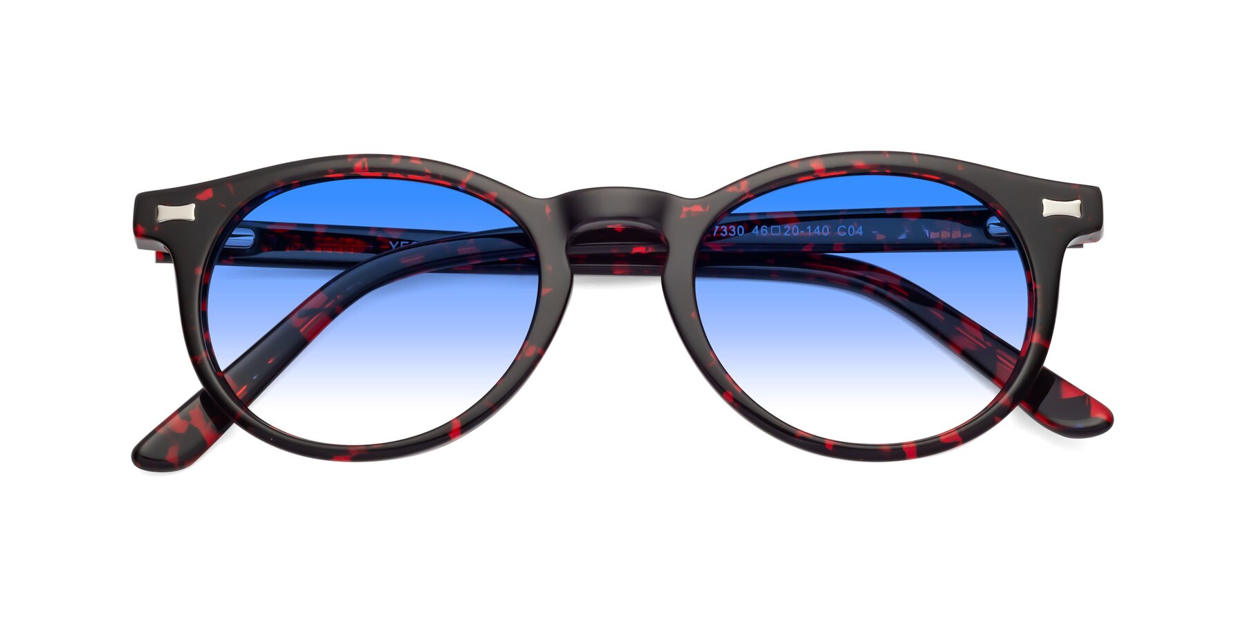 Folded Front of 17330 in Tortoise Wine with Blue Gradient Lenses