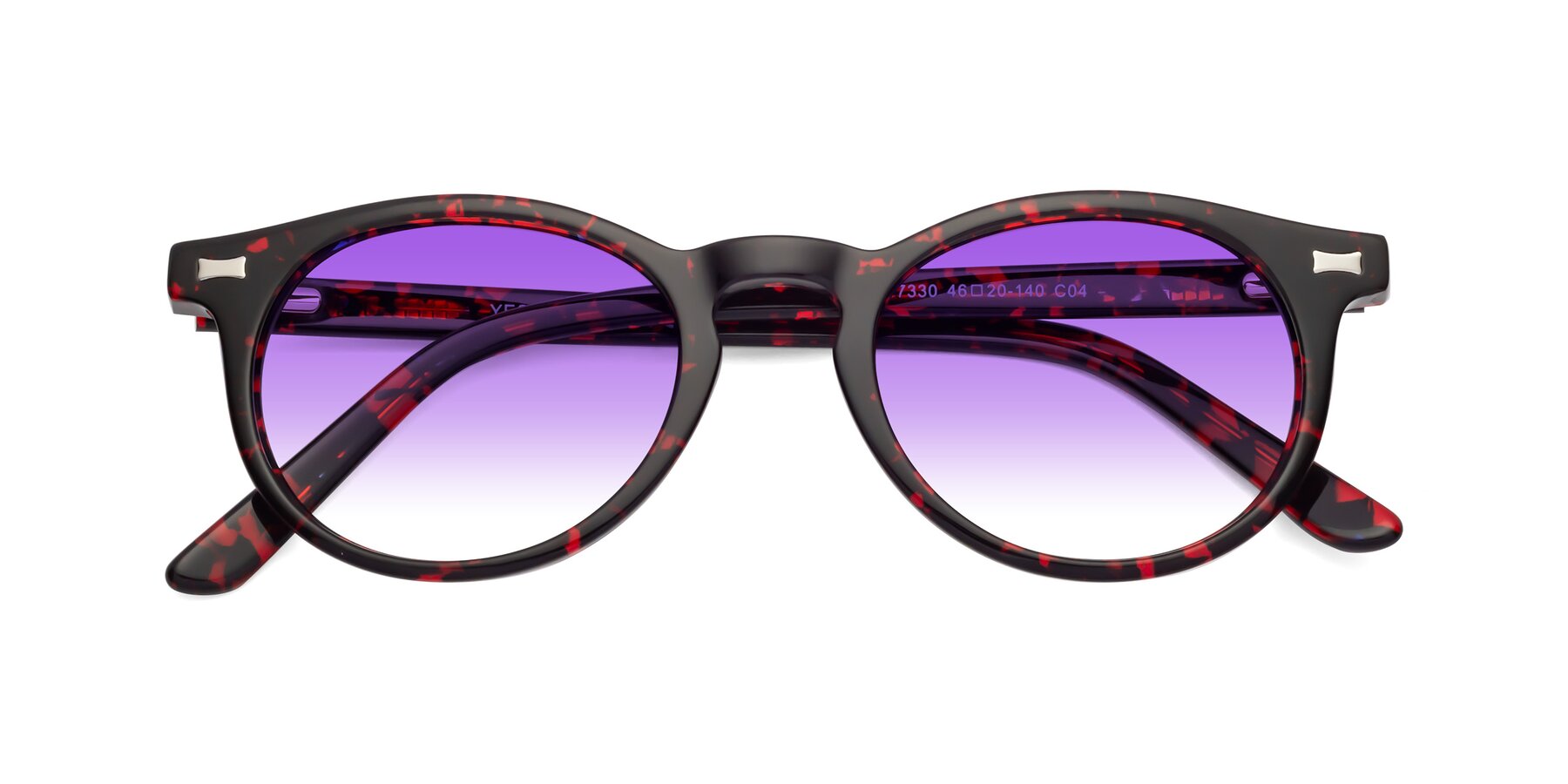Folded Front of 17330 in Tortoise Wine with Purple Gradient Lenses