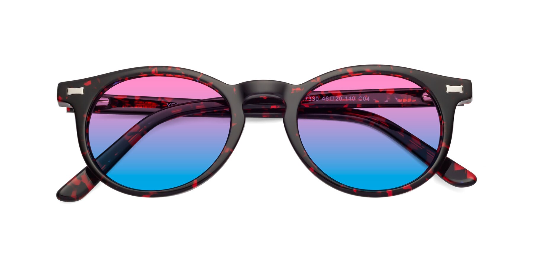 Folded Front of 17330 in Tortoise Wine with Pink / Blue Gradient Lenses
