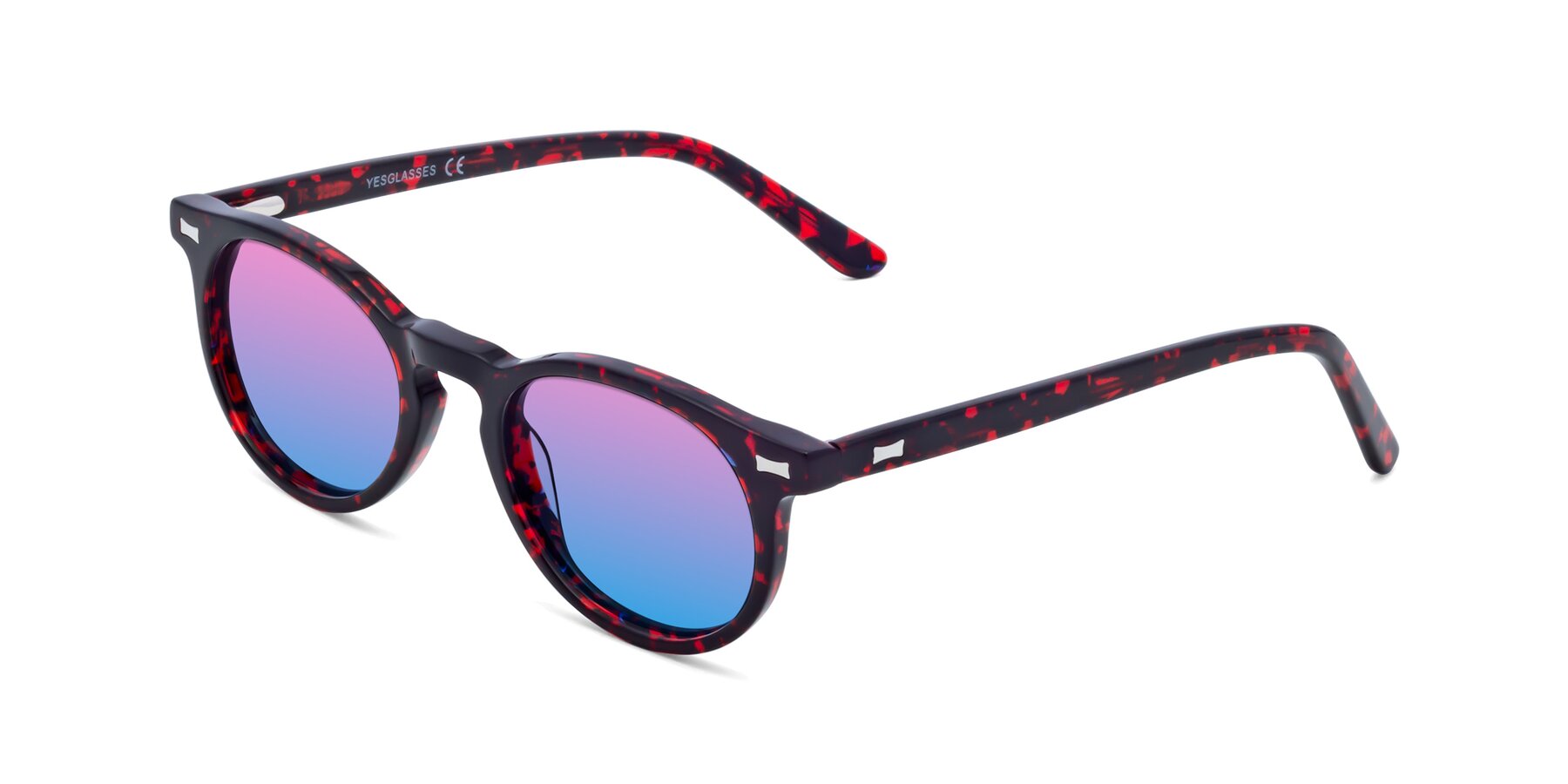 Angle of 17330 in Tortoise Wine with Pink / Blue Gradient Lenses