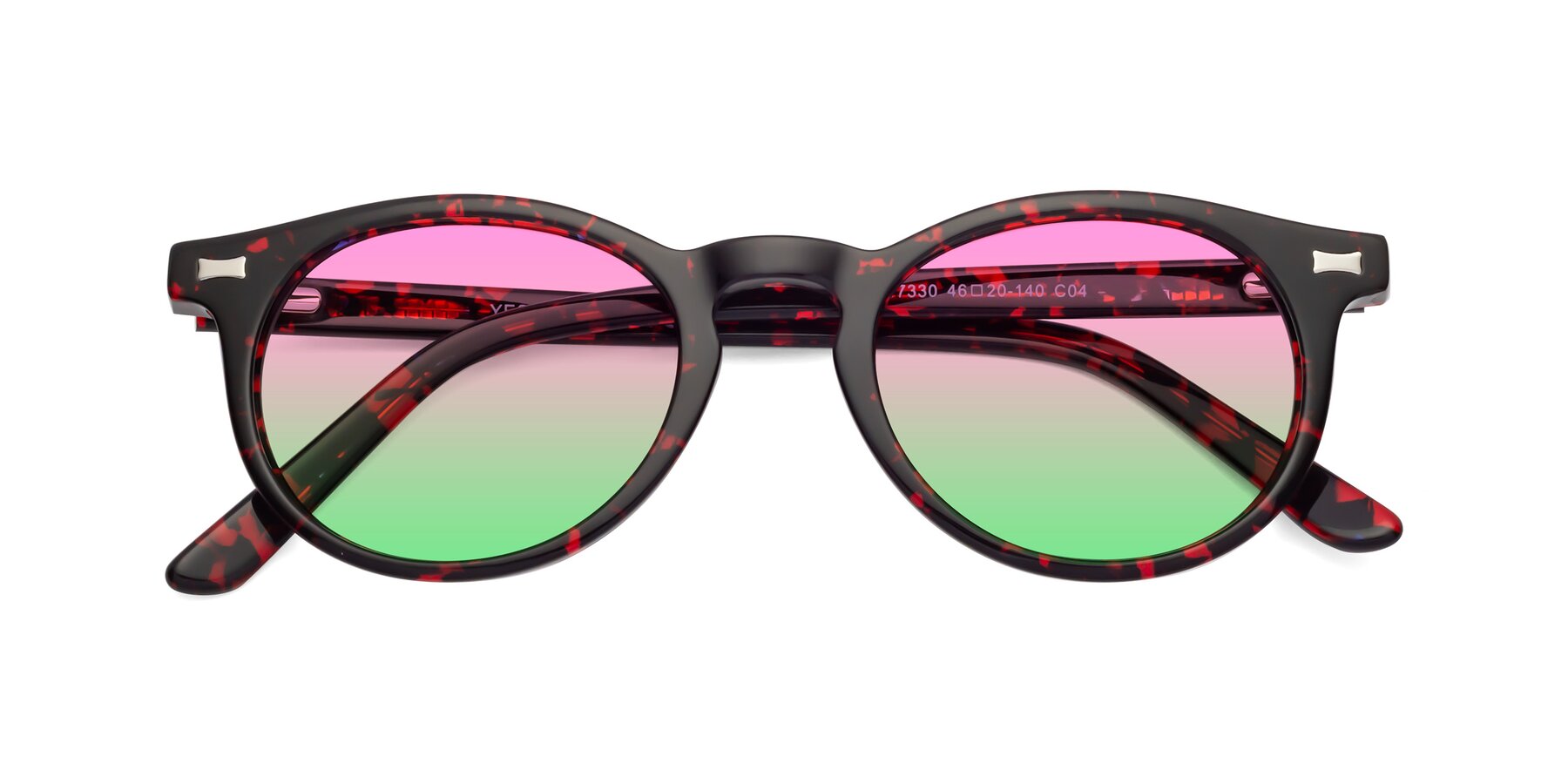 Folded Front of 17330 in Tortoise Wine with Pink / Green Gradient Lenses