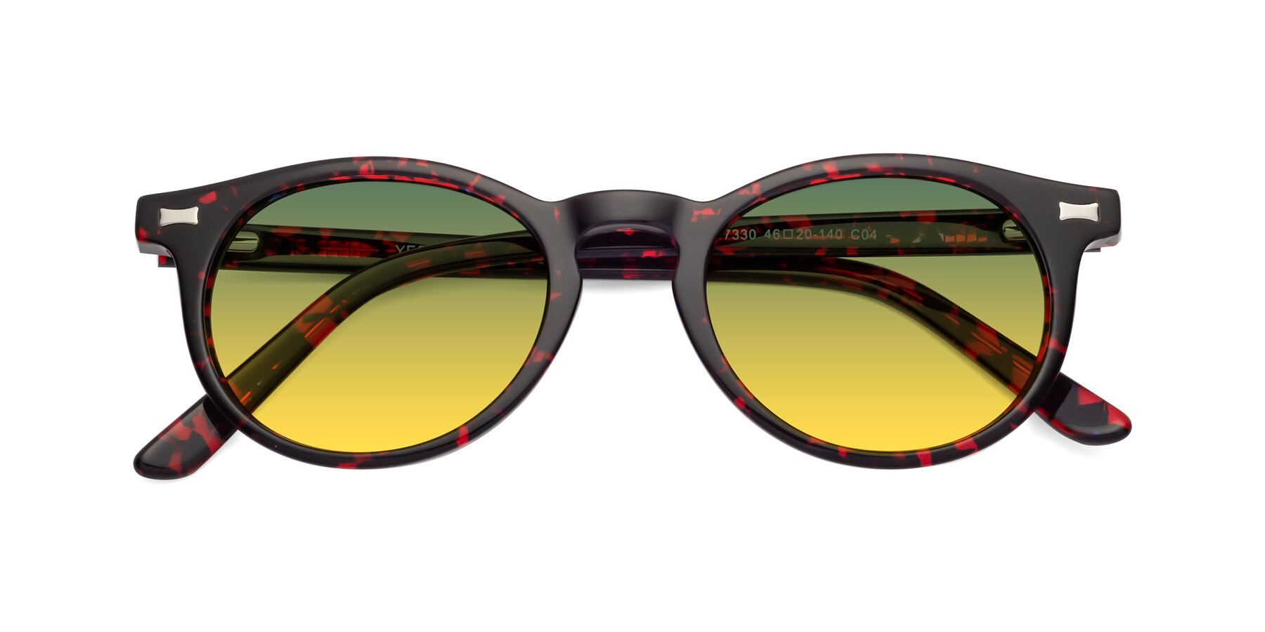 Folded Front of 17330 in Tortoise Wine with Green / Yellow Gradient Lenses