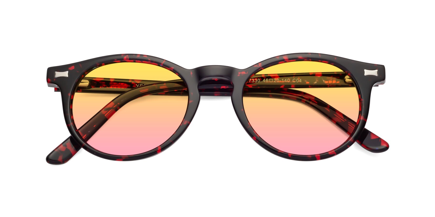 Folded Front of 17330 in Tortoise Wine with Yellow / Pink Gradient Lenses