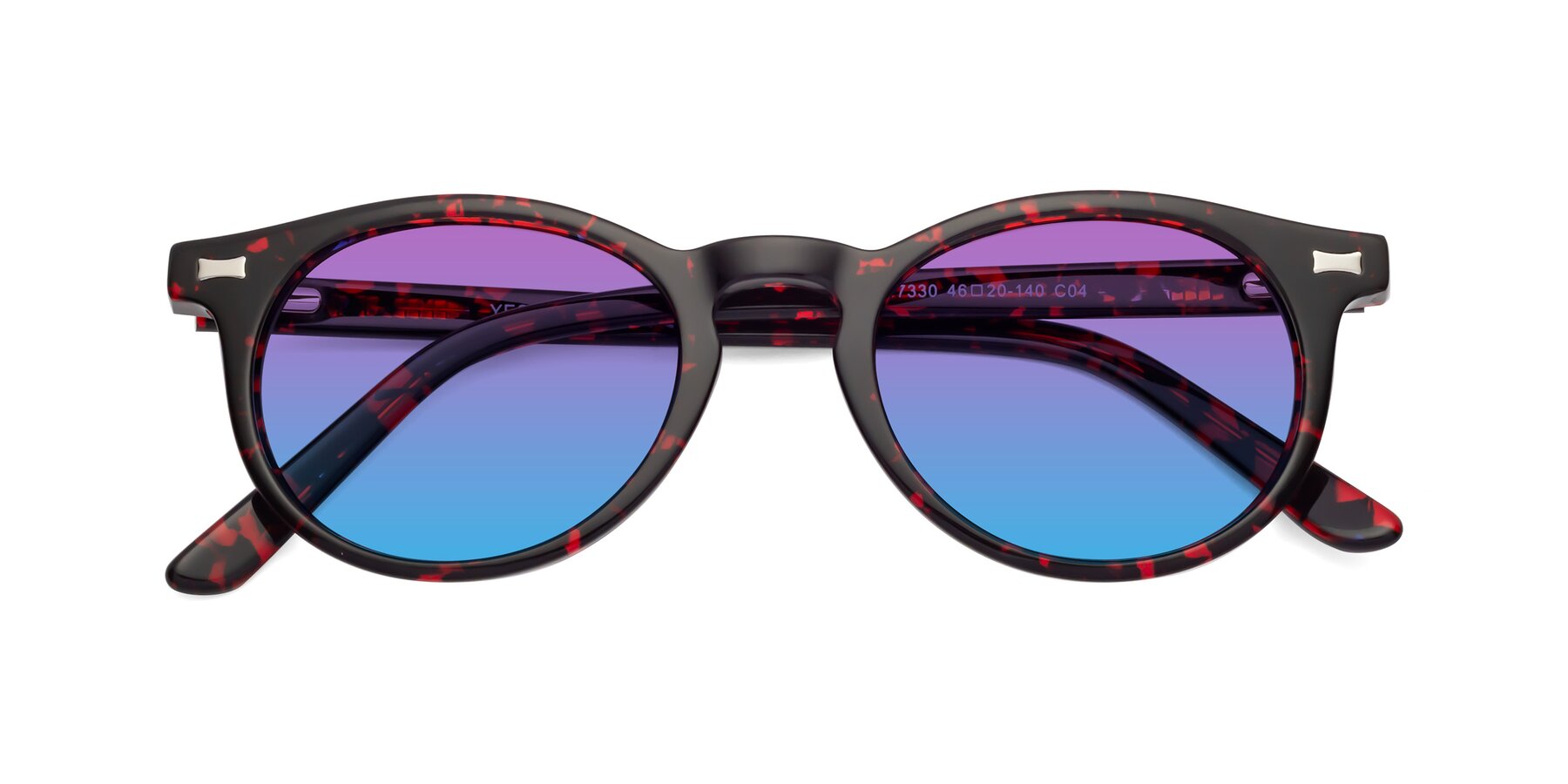 Folded Front of 17330 in Tortoise Wine with Purple / Blue Gradient Lenses
