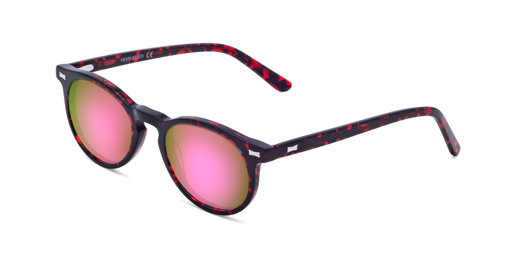 Angle of 17330 in Tortoise Wine with Pink Mirrored Lenses