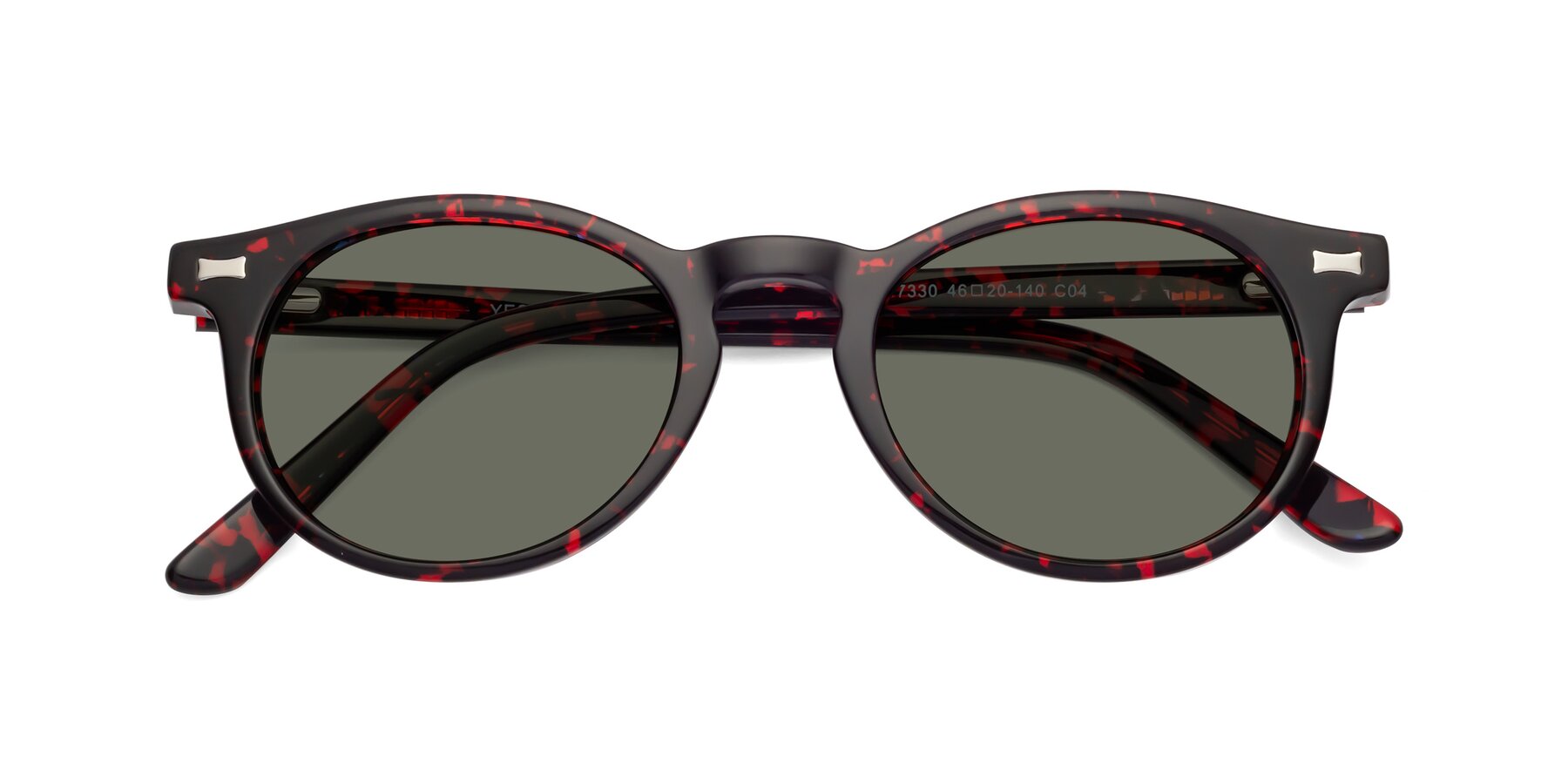 Folded Front of 17330 in Tortoise Wine with Gray Polarized Lenses