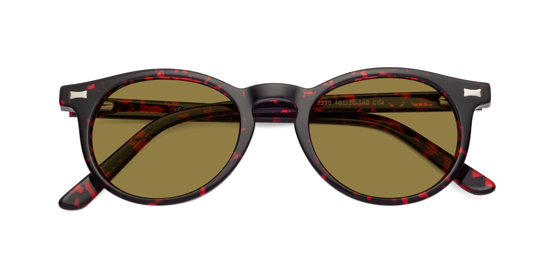Folded Front of 17330 in Tortoise Wine with Brown Polarized Lenses