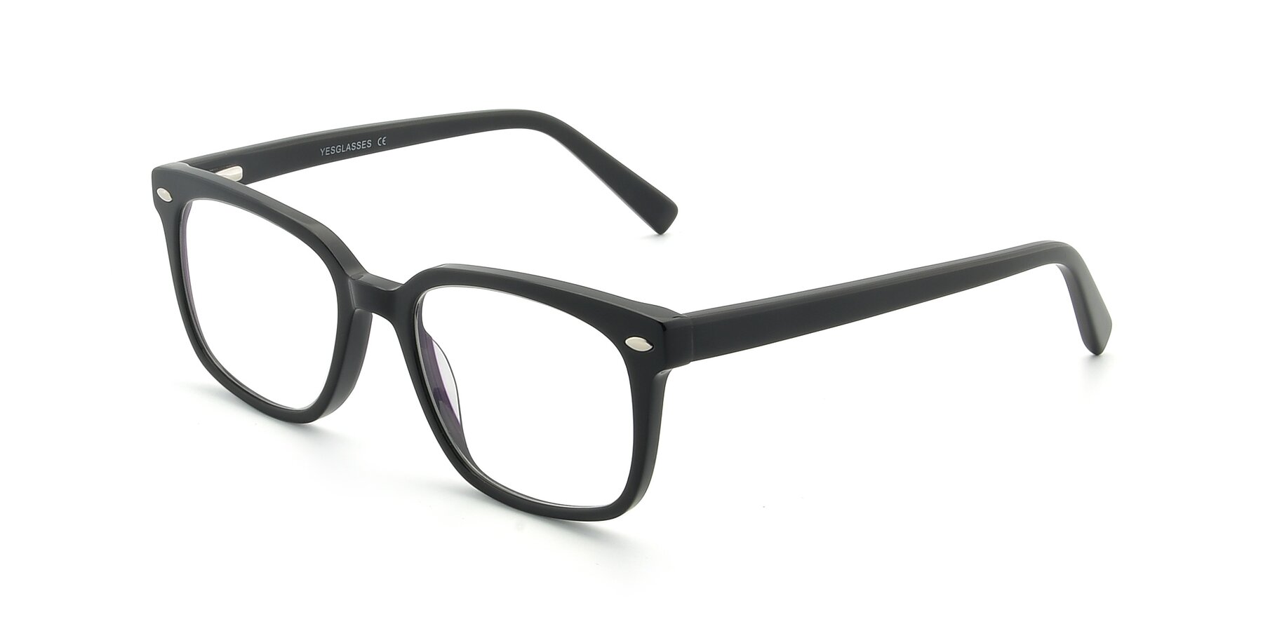 Angle of 17349 in Black with Clear Reading Eyeglass Lenses
