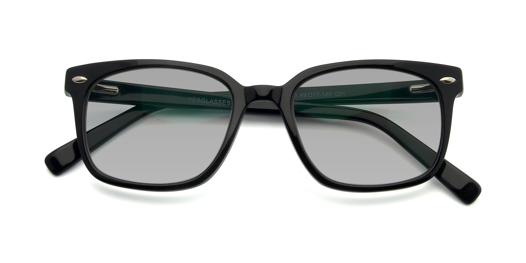 Folded Front of 17349 in Black with Light Gray Tinted Lenses