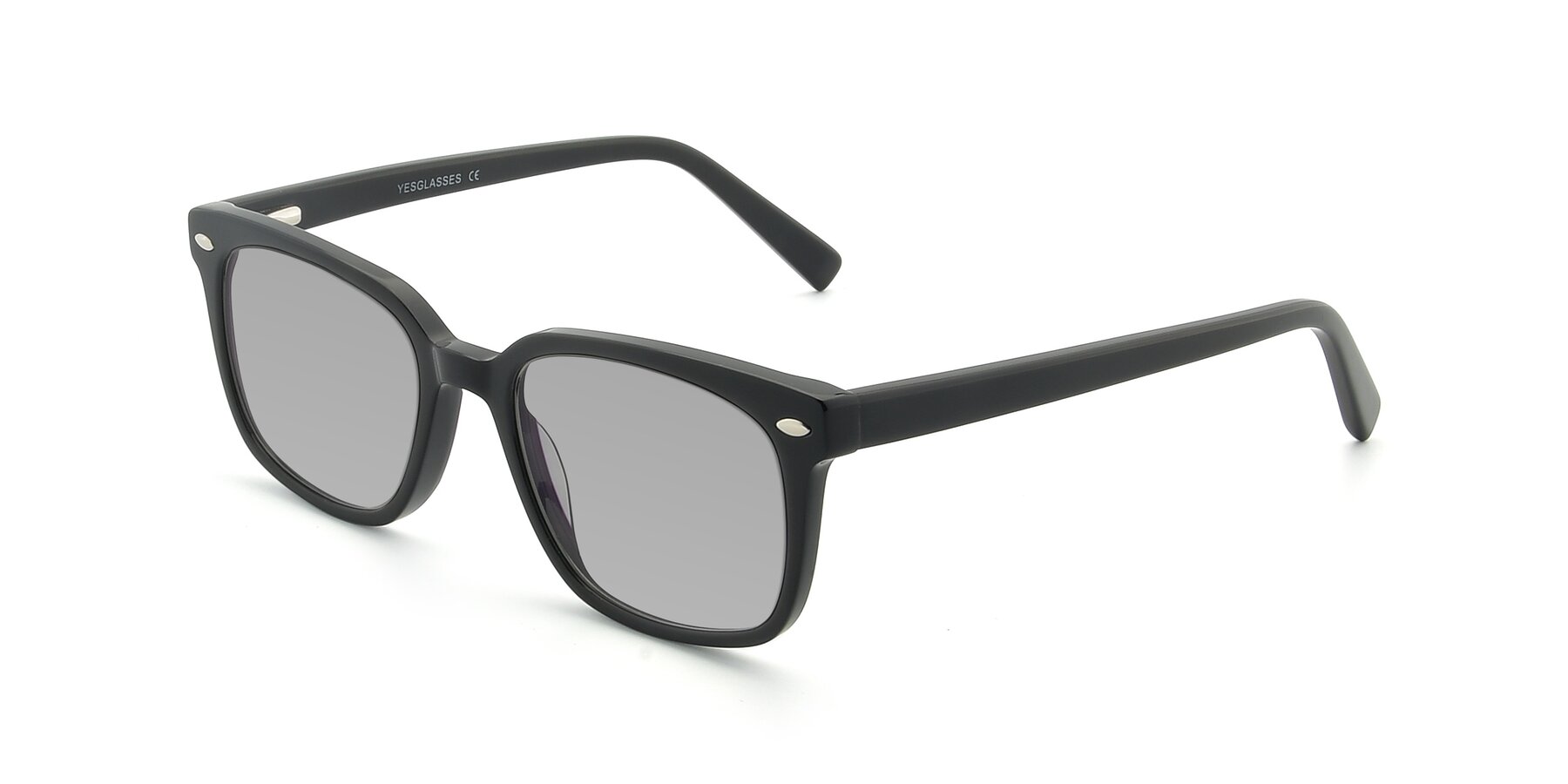 Angle of 17349 in Black with Light Gray Tinted Lenses