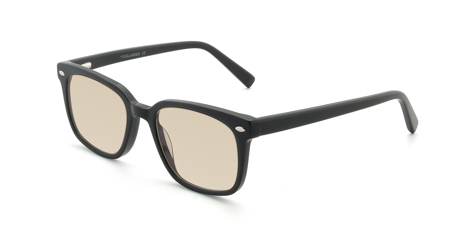 Angle of 17349 in Black with Light Brown Tinted Lenses