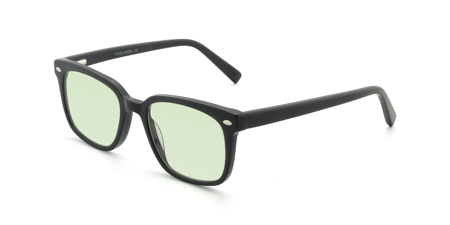 Angle of 17349 in Black with Light Green Tinted Lenses