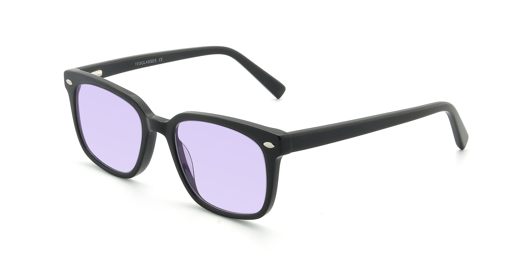 Angle of 17349 in Black with Light Purple Tinted Lenses