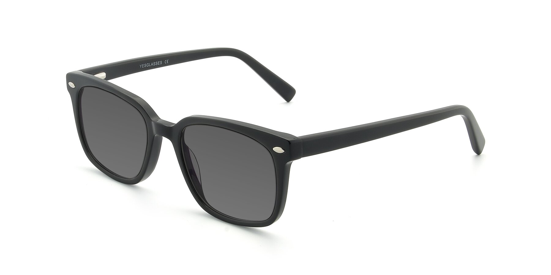Angle of 17349 in Black with Medium Gray Tinted Lenses